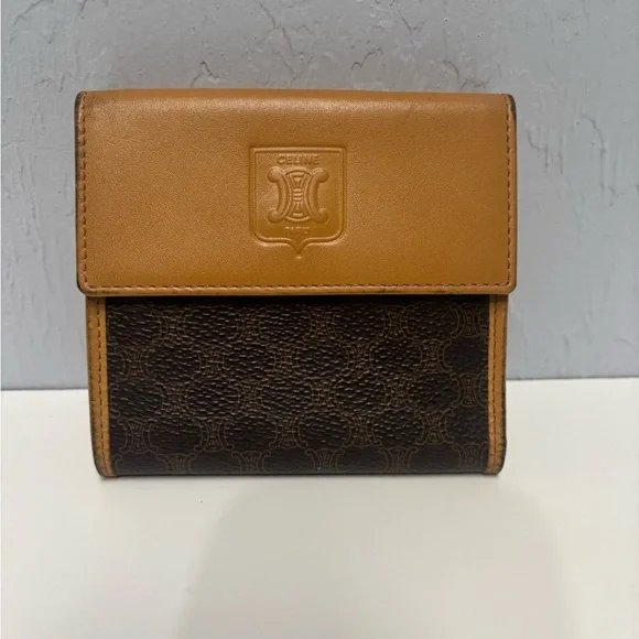 Celine Tan and Brown Unisex Wallet - Picture 1 of 5